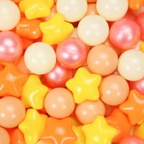 Ball Pit Balls Plastic Stars for Ball Pit BPA Free Plastic Balls Crush and Smash Proof Balls 100pcs 2.2" Set for Toddlers for Play Tent Tunnel (Orange Yellow Red)