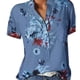 thumbnail image 1 of Blusa de manga corta con bolsillo y estampado para mujer, 1 of 5