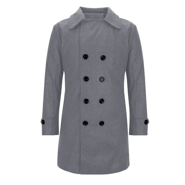 Penkiiy Trench Coat for Mens Casual Double Single Breasted Slim