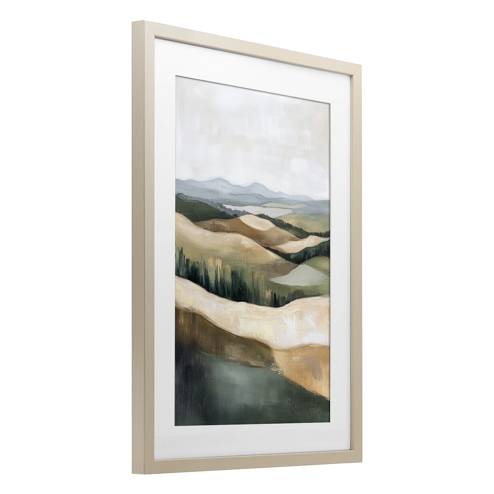 Stupell Industries Tranquil Rolling Hills & Fields Birch Framed Print Under Glass, design by Petal Prints Design