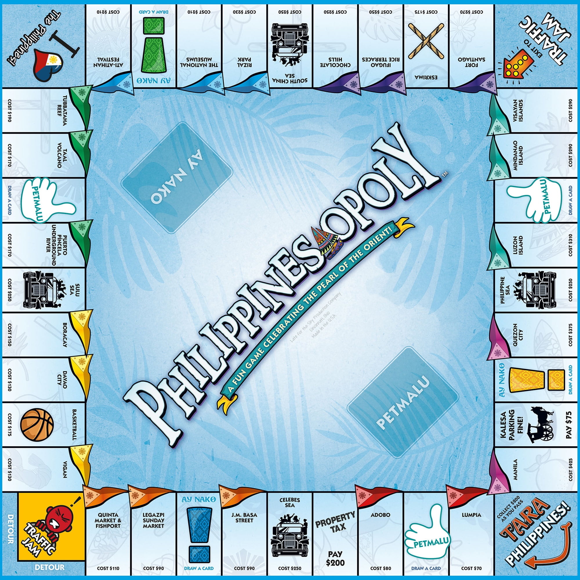 Philippines-Opoly Themed Family Board Game, 2-6 Players