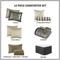 thumbnail image 3 of Home Essence Charlotte 12 Piece Black Bedding Comforter Set with 100% Cotton Sheets, Cal King, 3 of 10