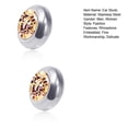 thumbnail image 7 of Hyasfey 1 Pair Ear Studs Non-Piercing Magnetic Stainless Steel Round Colored Rhinestone Embedded Men Women Earrings Fashion Jewelry, 7 of 7