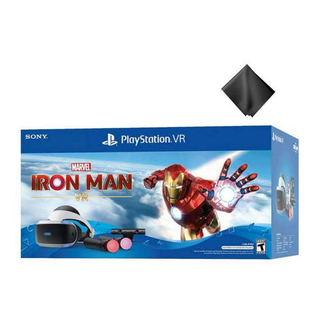 PlayStation VR Marvel's Iron VR Bundle: PlayStation VR Headset, Camera, 2 Move Motion Controllers and Iron Man VR Digital With Glasses Cleaning Cloth - Walmart.com