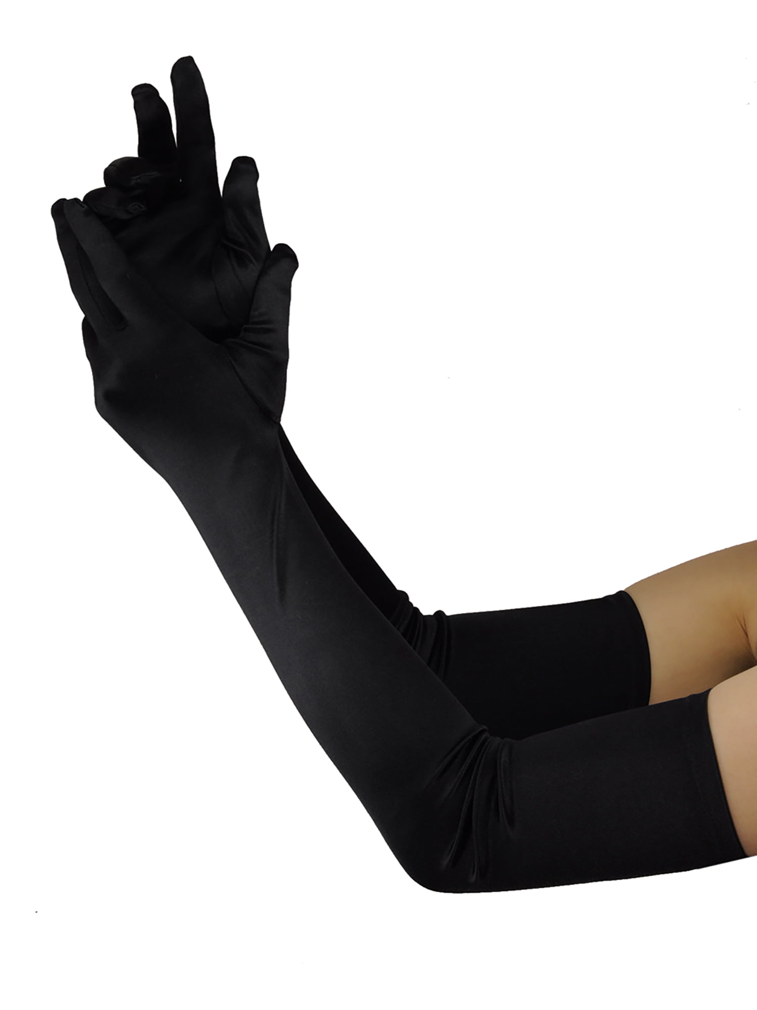 OPERA LONG 23" Length Stretch SATIN Gloves White 
