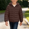 thumbnail image 2 of KyCheLot Boys Girls Zip up Jacket Solid Color Long Sleeve Hooded Outerwear Kids Winter Warm Windproof Coats, 2 of 8