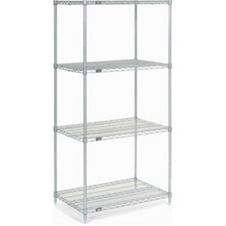 

30 x 24 x 74 in. Nexel Poly-Z-Brite Wire Shelving Clear