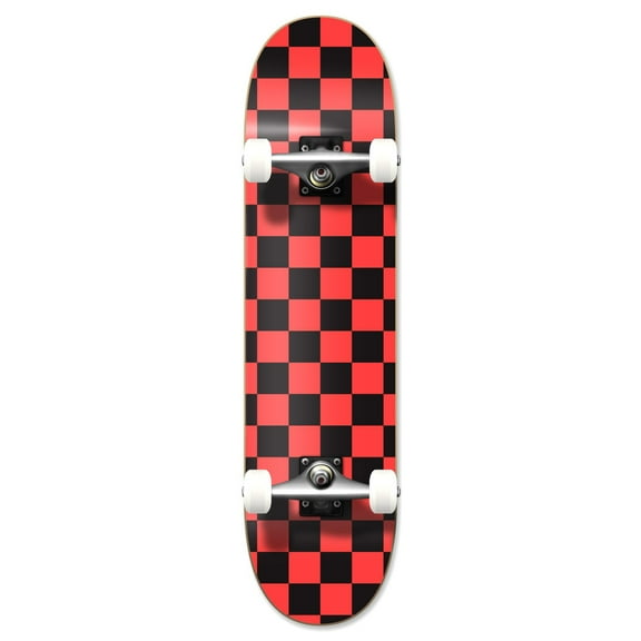 Yocaher Graphic Complete 31" x 7.75" Skateboard - Checker Orange
