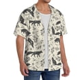 thumbnail image 2 of Naloa Vintage Moon Fox Men's Loose Fit Cuban Collar Short-Sleeve Shirt, Hawaiian Shirts, Mens Shirts Casual for Everyday Wear Outings-3X-Large, 2 of 5
