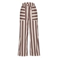 thumbnail image 3 of RYRJJ Womens Palazzo Pants Drawstring Striped Wide Leg Casual Trousers Low Rise Casual Loose Lounge Pants with Pockets(Gray,XL), 3 of 4