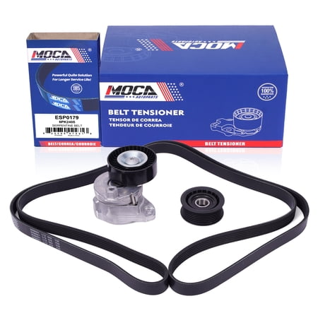 MOCA AUTOPARTS 90K-38319C Serpentine Belt Drive Component Kit Fit for 2007 Mercedes-Benz SLK280 3.0L