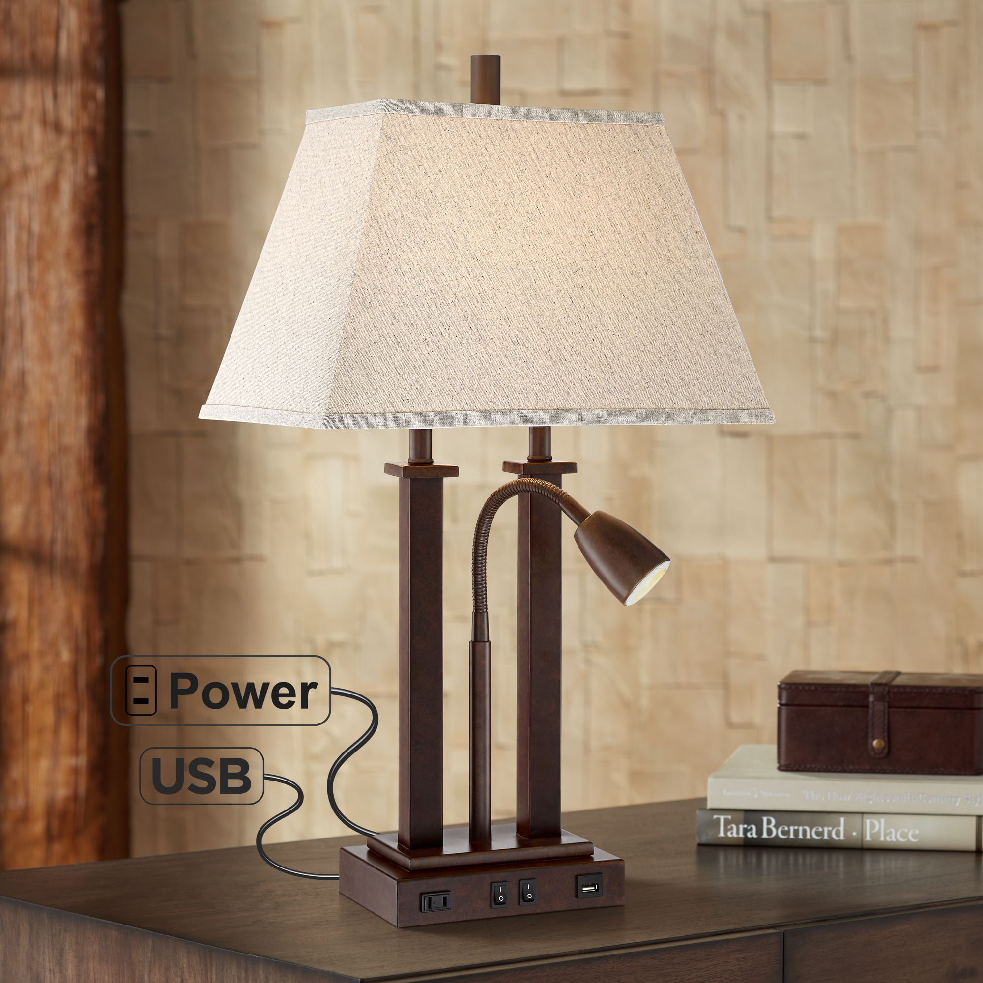 Possini Euro Design Modern Desk Table Lamp with USB Outlet Reading Possini Euro Design Modern Desk Table Lamp with USB Outlet Reading