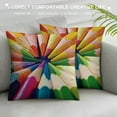 thumbnail image 3 of Creowell  Inch Rainbow Colorful Cushion Covers Abstract Crayon Throw Pillow Case Cover for Sofa Car Cousion Bed，Multi-Size, 3 of 5
