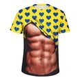 thumbnail image 5 of Penkiiy Valentine's Day Heart Print Muscle Tee Shirts for Men Funny T-Shirt with Abdominal Muscle 3D Printed Graphics XL Khaki, 5 of 5