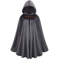 thumbnail image 2 of FNFYFH Hooded Renaissance Cape for Men Medieval Cloak with Hood Short Hooded Cape for Men Halloween Customes, 2 of 8