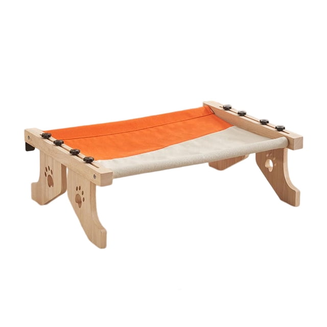 Repisa de ventana multifuncional para gatos, estable para gatos de hasta 18 kg, sin ventosa. naranja gris