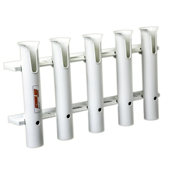 Extreme Max 3005.5636 Wall-Mount Poly Fishing Rod Holder - 5-Rod, White