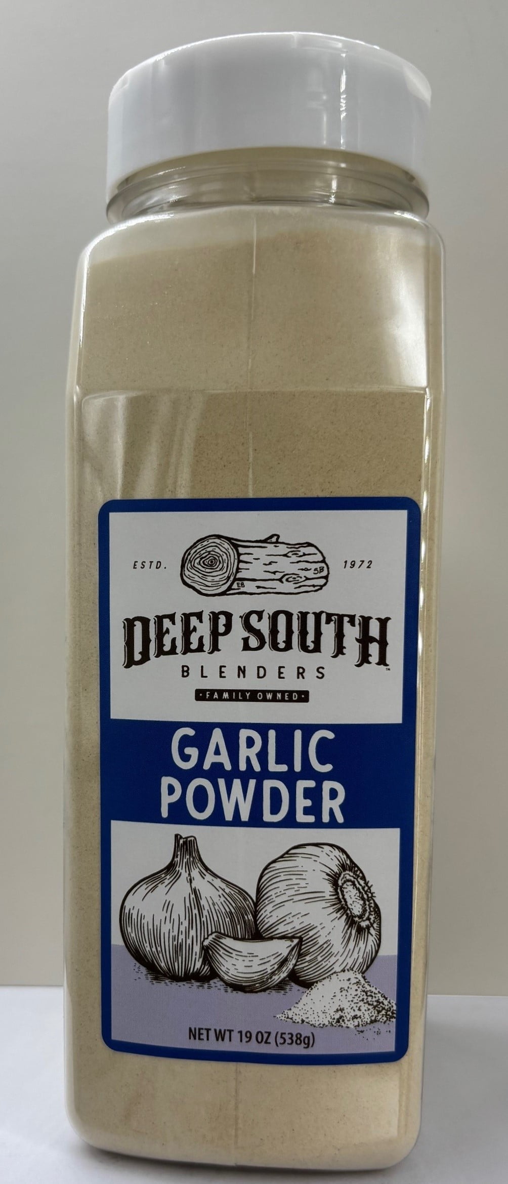 (3 pack) Deep South Brand Fresh Garlic Powder Packed in 19 oz Large Resealable Plastic Jars. Single Fresh Spice.