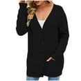 thumbnail image 6 of Women's Cable Knit Cardigan Open Front Long Sleeve Button Down Coat Casual Loose Soft Sweaters Outerwear Ladies Clothes, 6 of 8