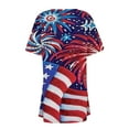 thumbnail image 4 of Lenago Summer Plus Size Spring Tops for Women Casual Printed Short Sleeve Cardigans Drape Open Front Lightweight Summer High Low Hem Tops 4th of July Outfits for Women, 4 of 4