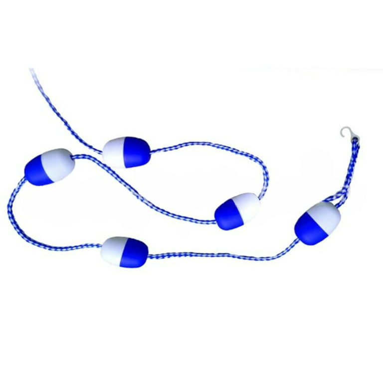 Andoer 5M / 16.4 ft Pool Safety Float Lines Blue and White Divider Rope Pool Rope Cordon Pool Safety Divider Lane Line with Floats Hooks Swim Lane