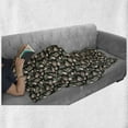 thumbnail image 6 of Palm Soft Flannel Fleece Throw Blanket, Hand Drawn Graphic with Tropical Flora on Exotic Leaves Print, Cozy Plush for Indoor and Outdoor Use, 60" x 80", Charcoal Grey Blush, by Ambesonne, 6 of 6