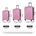 thumbnail image 3 of Yougu 3 Piece Hardshell Luggage Set Hardside Lightweight Suitcase with TSA Lock Spinner Wheels 20in 24in 28in,Pink, 3 of 9