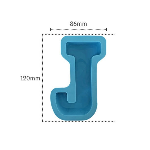 Hornada Molde de silicona azul con letras del alfabeto para repostería,velas,cera,jabón y manualidades con resina (1 pieza) Rkxzt