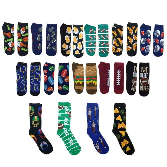 15 Days of Socks Men's Sports Themed Gift Set, Golf Or Football (Football)