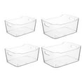 thumbnail image 1 of 4Pcs Clear Plastic Storage Bins with Handle Heavy-duty Stackable Space-saving Storage Boxes Kitchen Home Supplies Sets One Size, 1 of 13