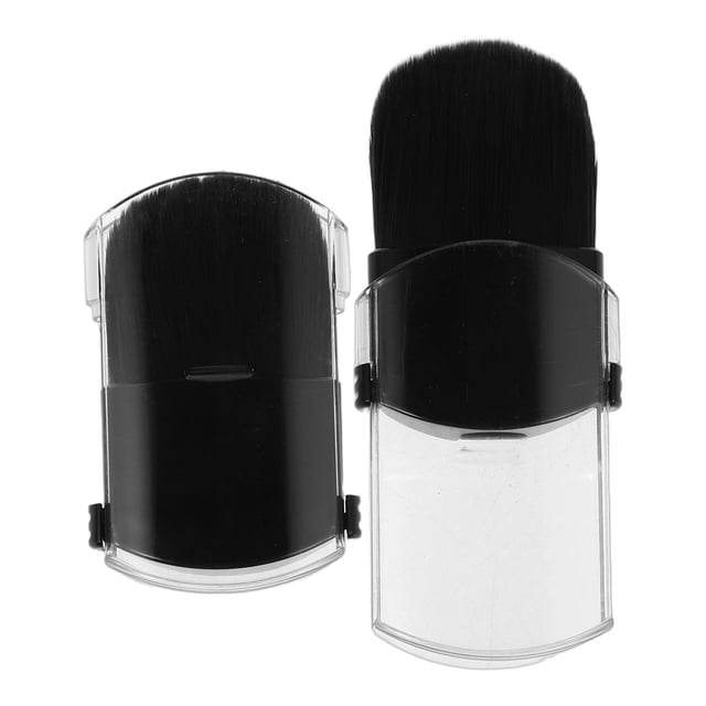CRAFTHROU 2Ud Brochas Portátiles Retráctiles Para Polvo Y Base De Maquillaje En Color Negro