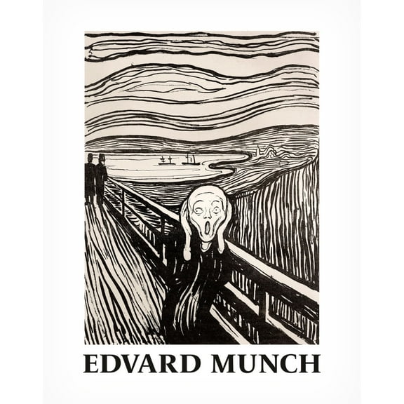 Trademark Fine Art Pictufy Skriet The Scream Monochrome Version Canvas Wall Art