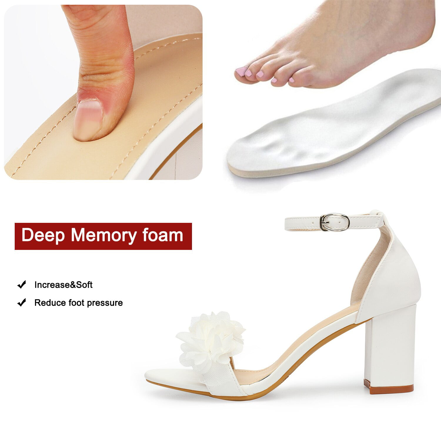 White Wedding Heels - Chloris – PinkyPromiseAccs