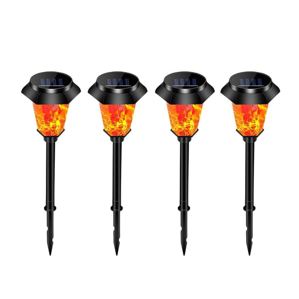 De Luz De Antorcha De Llama Parpadeante A Prueba De Agua, 12 Cuentas Led, Lámpara Solar Para Exteriores Para Jardín, Fiesta En El Parque 4 Uds. Irene Inevent HA015987-00