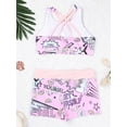thumbnail image 6 of inhzoy Kids Girls 2 Pieces Swimsuit Crisscross Back Bra Top with Boyshorts Tankini Bathing Suits Pop Pink 6, 6 of 7