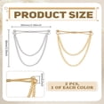 thumbnail image 2 of 1set 2Pcs 2 Colors Alloy Hanging Chain Brooch Platinum Golden 86x60x5mm 1pc/color, 2 of 3