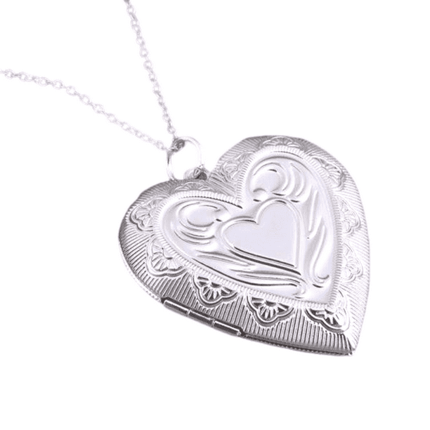 Lovely Embossed Oversize Silver Heart Locket Necklace For Woman Walmart Com Lovely Embossed Oversize Silver Heart Locket Necklace For Woman Walmart Com