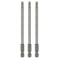 thumbnail image 1 of Uxcell 3 piezas Punta de destornillador Torx T25 1/4" Vástago hexagonal 4.3" (110mm) Largo Magnético Punta sin agujero Destornillador de estrella de 6 puntos, 1 of 7