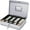 Silver, variant on Cash Box with Money Tray and Lock - Metal Cash Box for Small Businesses, 9-Compartment Black Money Box with Removable Tray and Key, Portable Storage for Checks and Coins