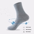 thumbnail image 6 of FITDON 5 Pairs Women's Calf-Length Socks Crew Socks, Non Slip Cotton Athletic Socks, Gray, 6 of 6