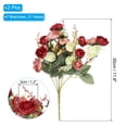 thumbnail image 2 of Uxcell 7 Ramas 21 Cabezas Flor de Seda Artificial Mini Rosa con Tallo para Decoración, Rojo 2 Paquete, 2 of 6