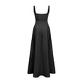 thumbnail image 6 of XAOFW Summer Elegant Dress For Women Square Collar Sleeveless Strap Dress With Waist Tie Holiday Party Trendy Sundress, 6 of 6