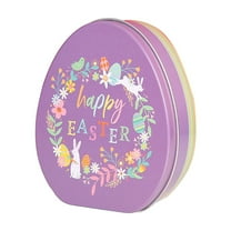 Darzheoy Easter Cookie Tins Easter Tin Box Metal Easter Egg Shaped Tin Box Cookie Candy Box Decorative Boxes with Lids for Spring Easter Holiday Party Supplies