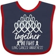 thumbnail image 3 of Inktastic Together, We Fight Lung Cancer Awareness Boys or Girls Baby Bib, 3 of 4