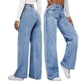 thumbnail image 7 of Wutalume High Waisted Jeans for Women Vintage Washed Straight Leg, Versatile Denim Pants for Casual Chic & Everyday Outfits,Blue L, 7 of 7