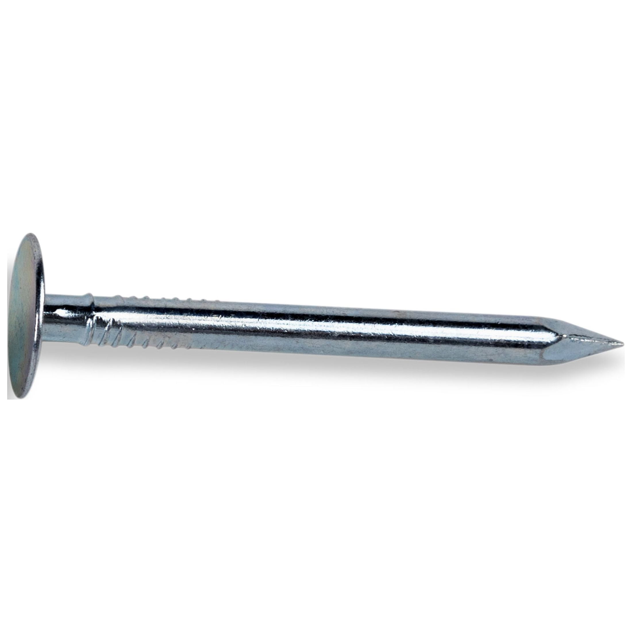 Fas-n-tite Roofing Nails, 1-1/2", Steel, Electro-Galvanized Finish, Gray, 25 pack