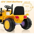 thumbnail image 4 of OLAKIDS Kids Ride on Car, 12V Electric Excavator Vehicle Construction Truck with Remote Control, Adjustable Bucket, Toddlers Battery Powered Bulldozer Tractor with 2 Speeds, Music, Bluetooth, USB, MP3, 4 of 9