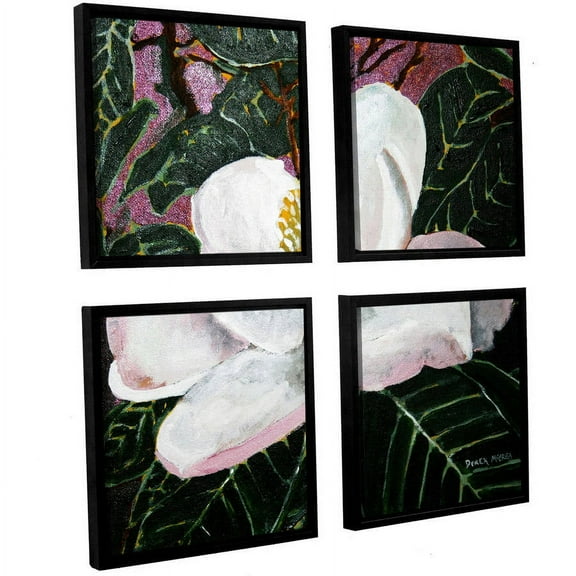 ArtWall Derek Mccrea "Magnolia" 4-Piece Floater-framed Canvas Square Set