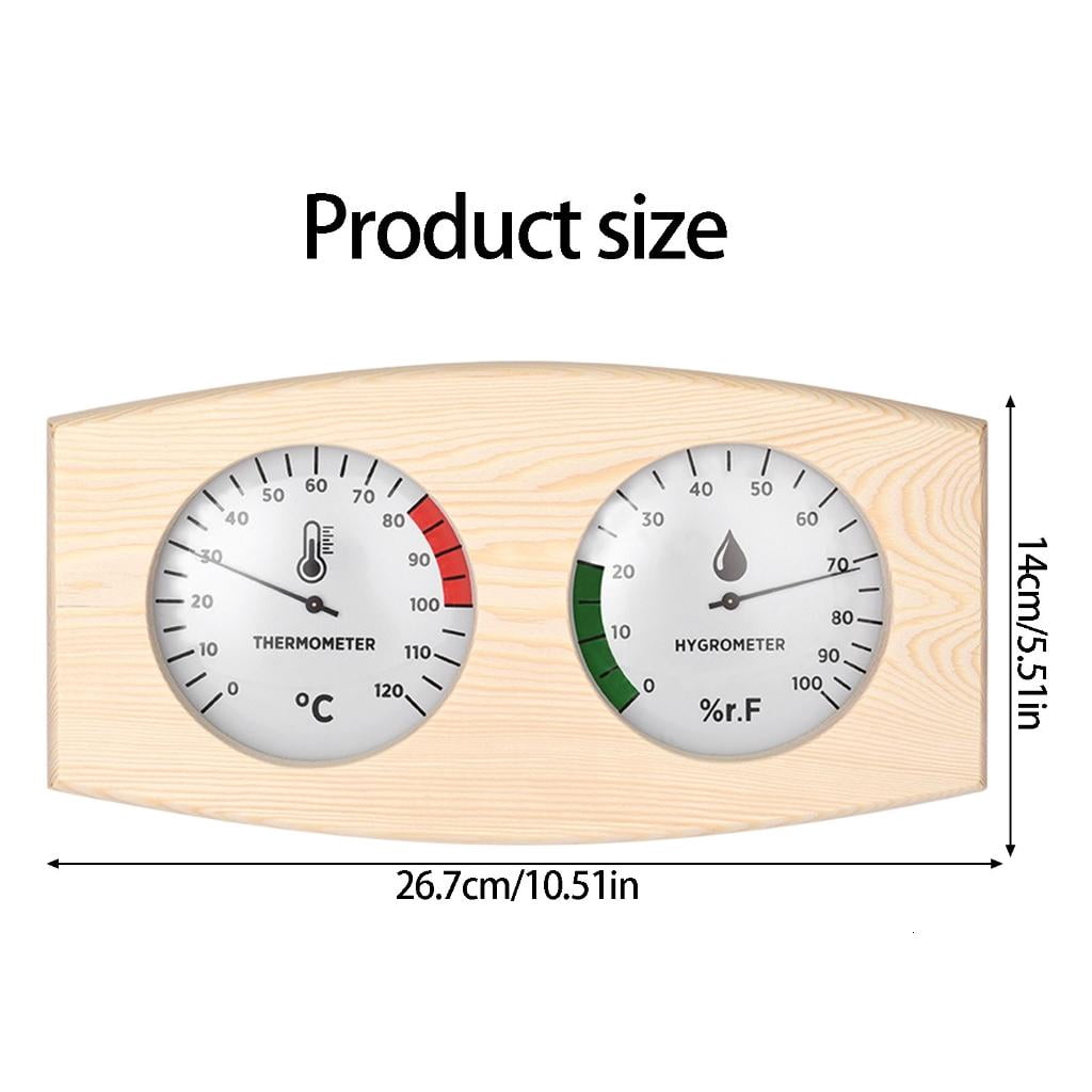 Lerpwige Upgrades Wooden Sauna Thermometers & Hygrometer Pine Glass Metal Accuracy Temperature & Humidity Meter for Room