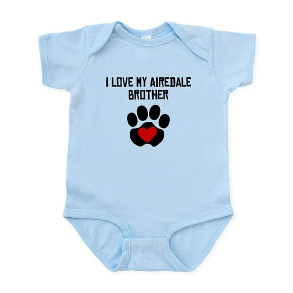 CafePress - I Love My Airedale Brother Body Suit - Baby Light Bodysuit, Size Newborn - 24 Months
